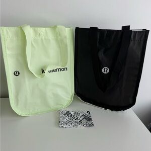 lululemon athletica Black and Light Green Tote Set